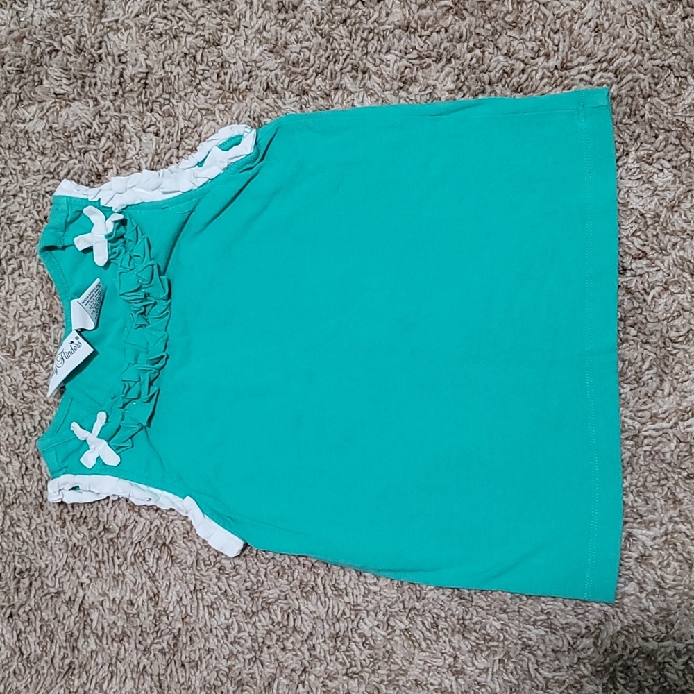 Teal ruffled tank top